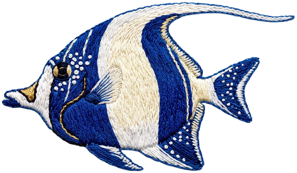 embroidered reef fish patch