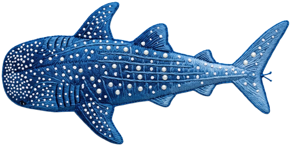 embroidered whale shark patch
