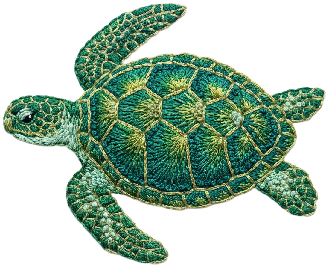 embroidered sea turtle patch